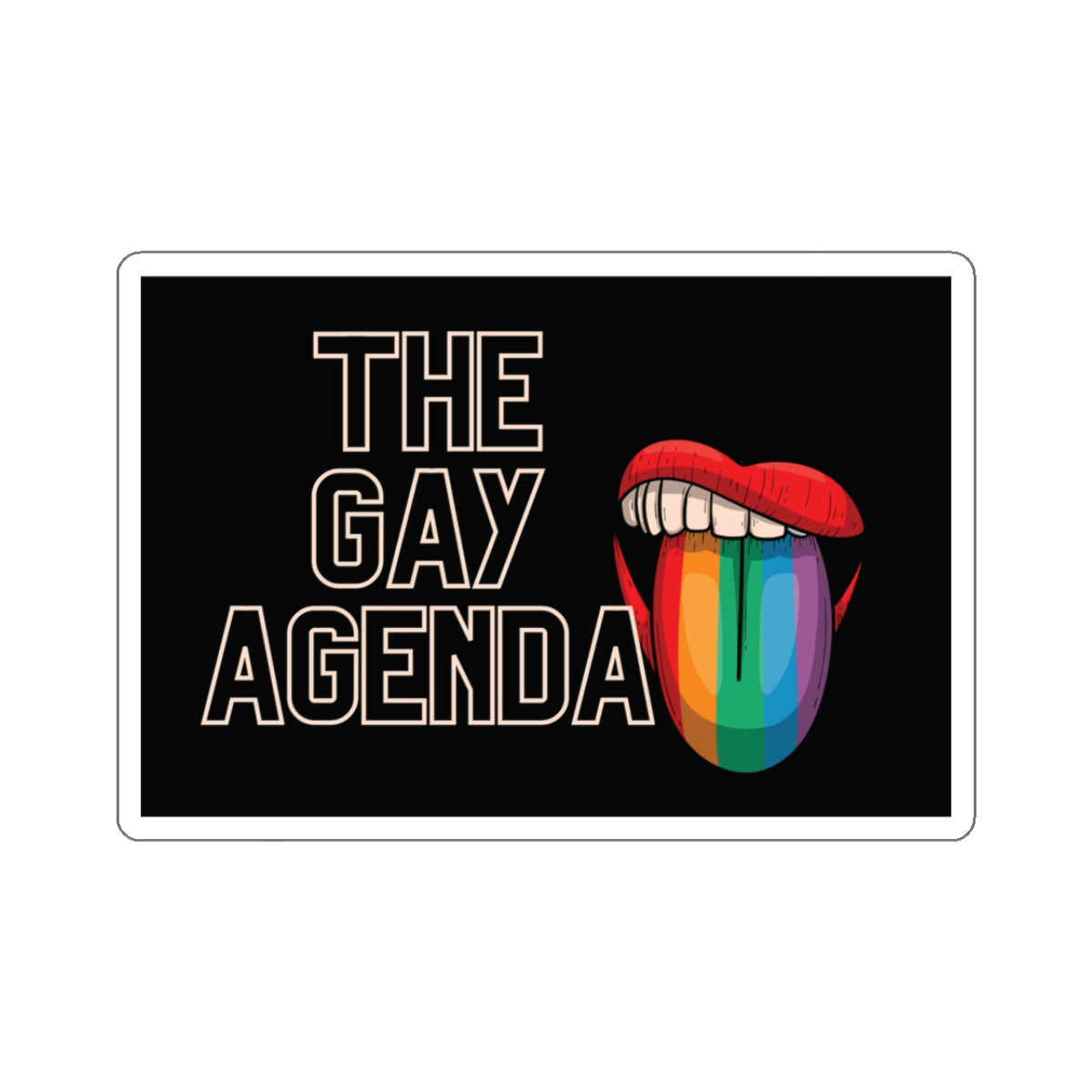 The Gay Agenda (dark mode) Sticker