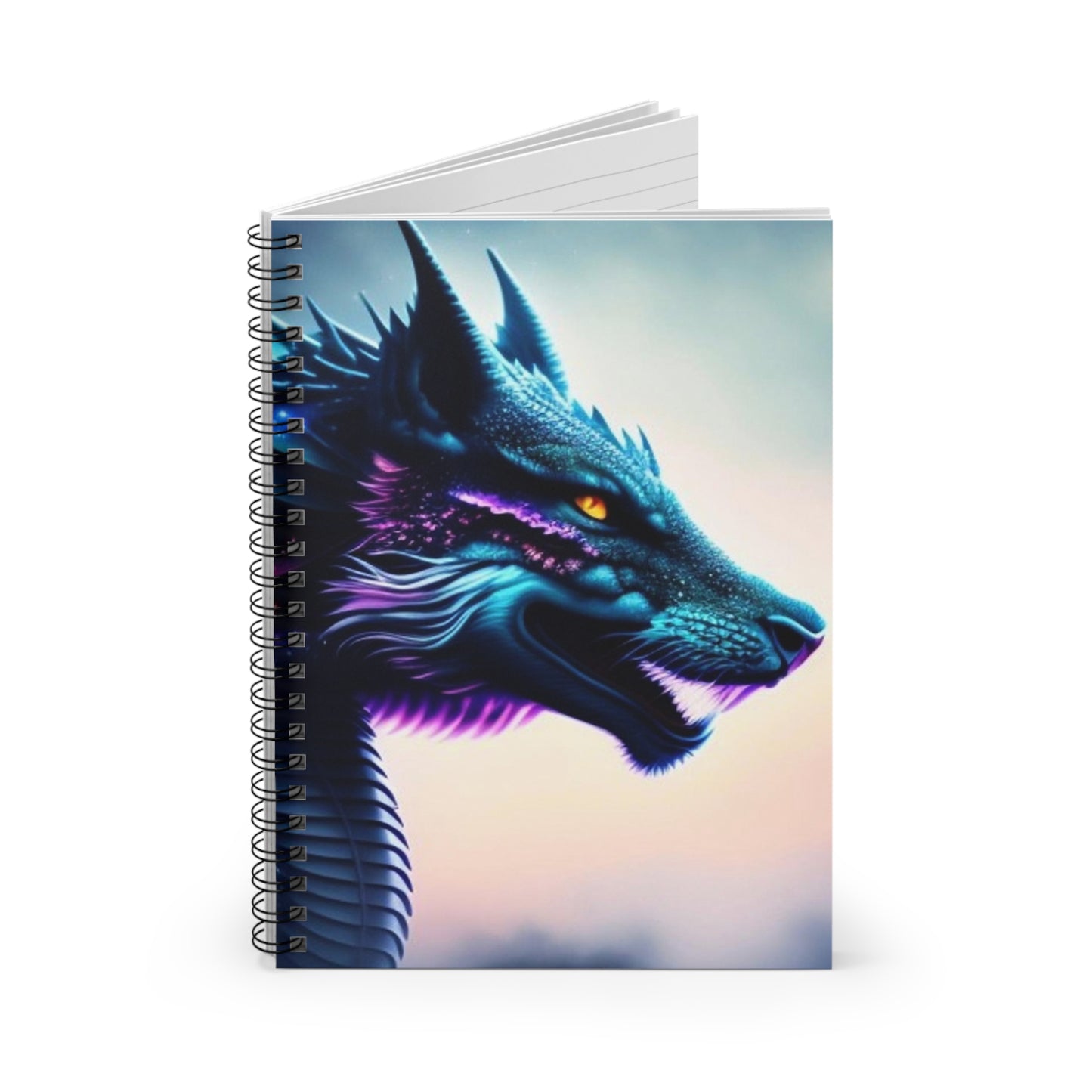 Nebula Wolf Dragon Spiral Notebook - Ruled Line