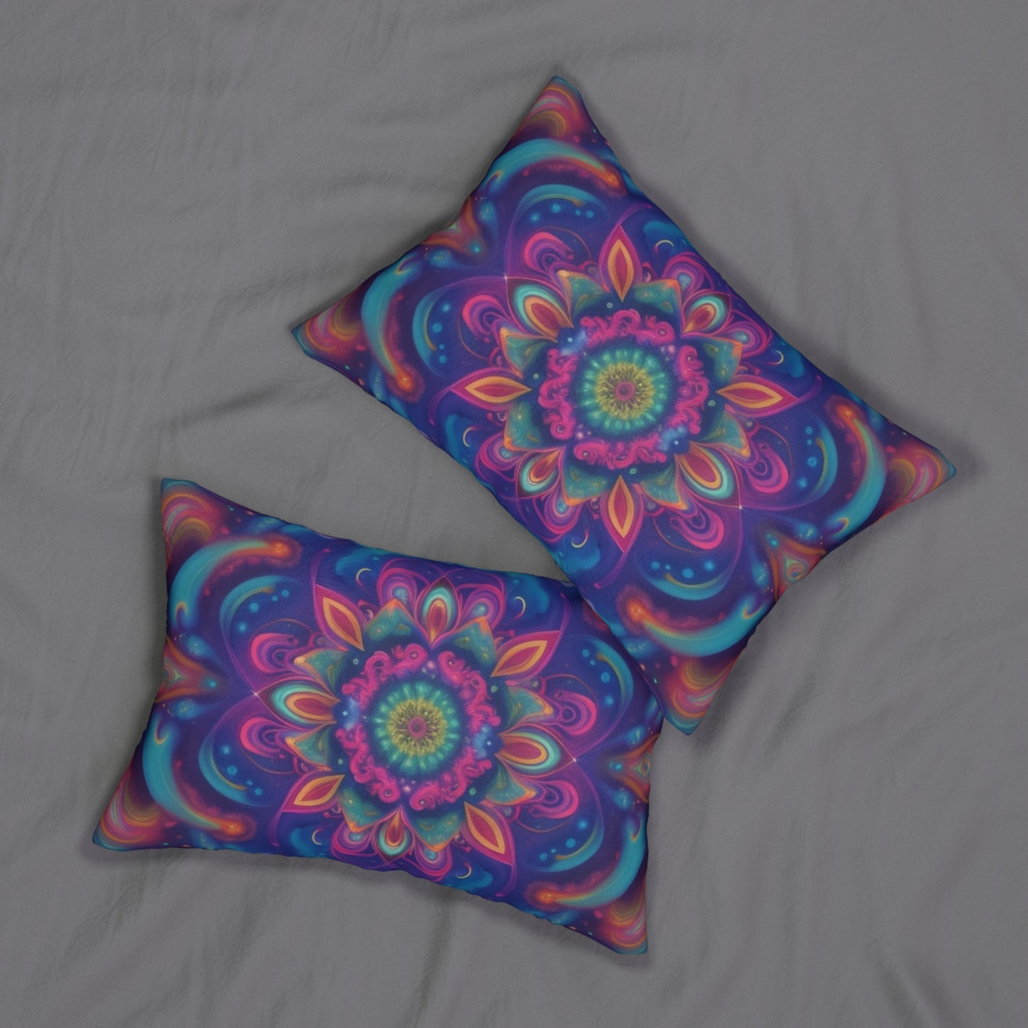 Chrysanthemum Fields Forever Spun Polyester Lumbar Pillow