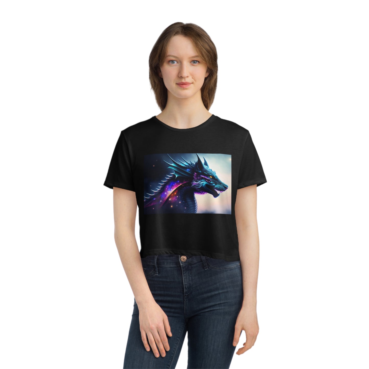 Nebula Dragon Flowy Cropped Tee