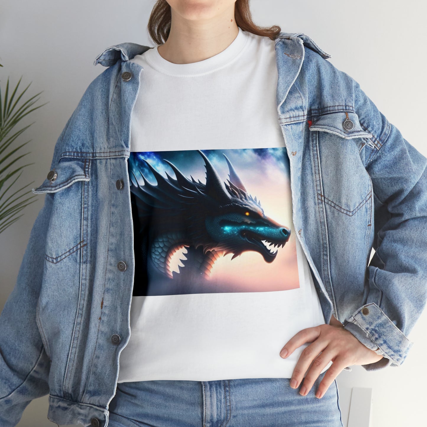 Teal Star Dragon Cotton Tee