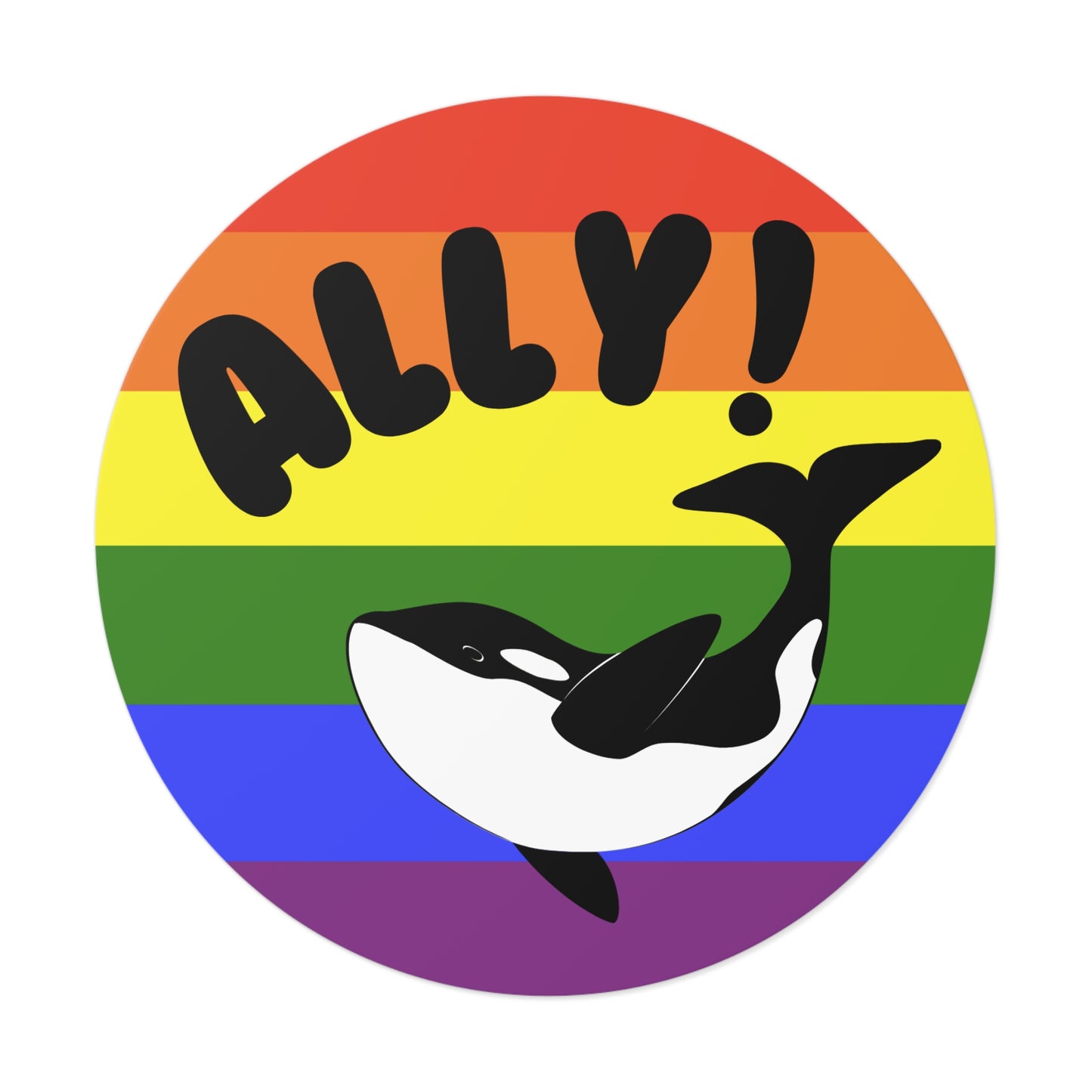 Ally Orca Round Vinyl Stickers