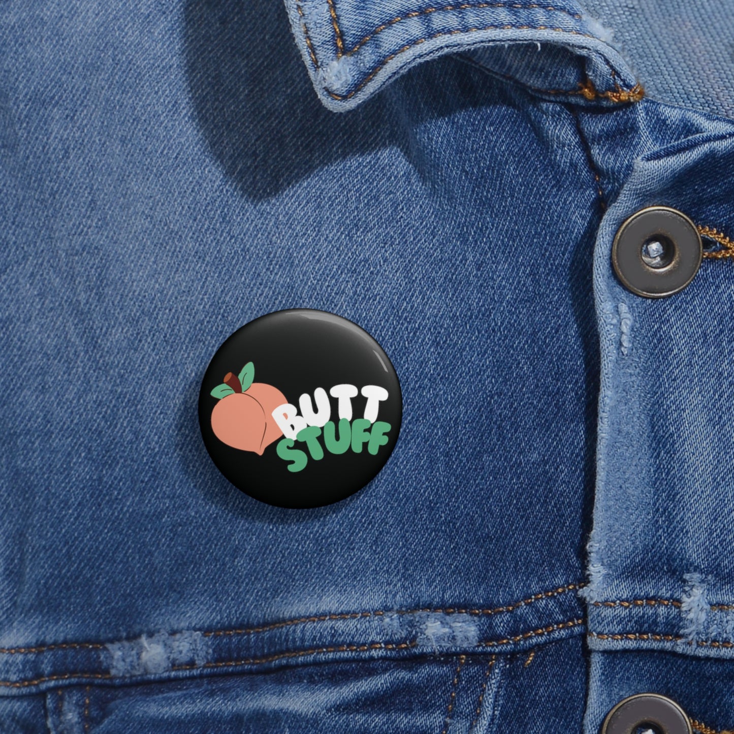 Peachy Stuff Pin Button