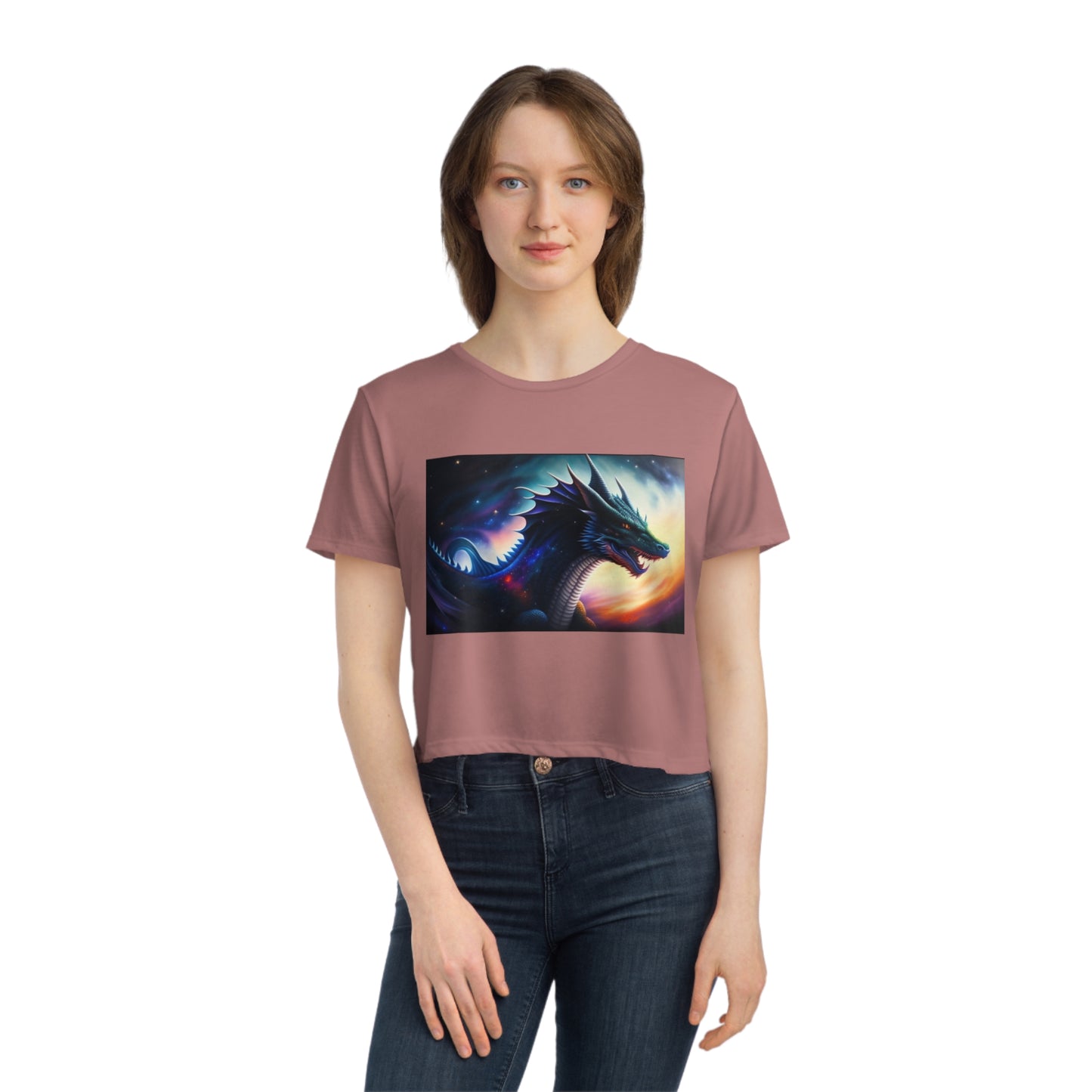 Dark Star Dragon Flowy Cropped Tee