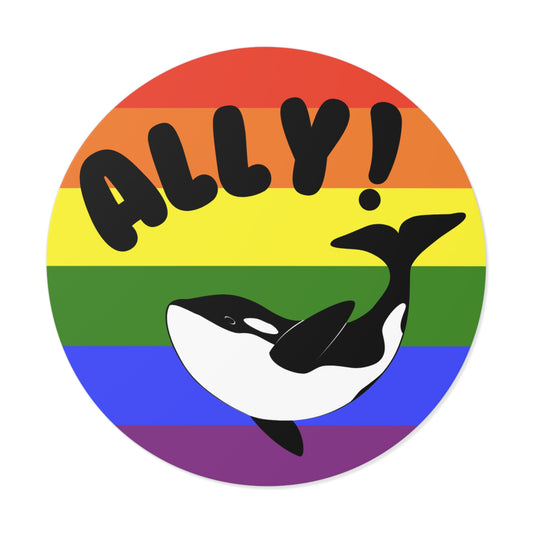 Ally Orca Round Vinyl Stickers