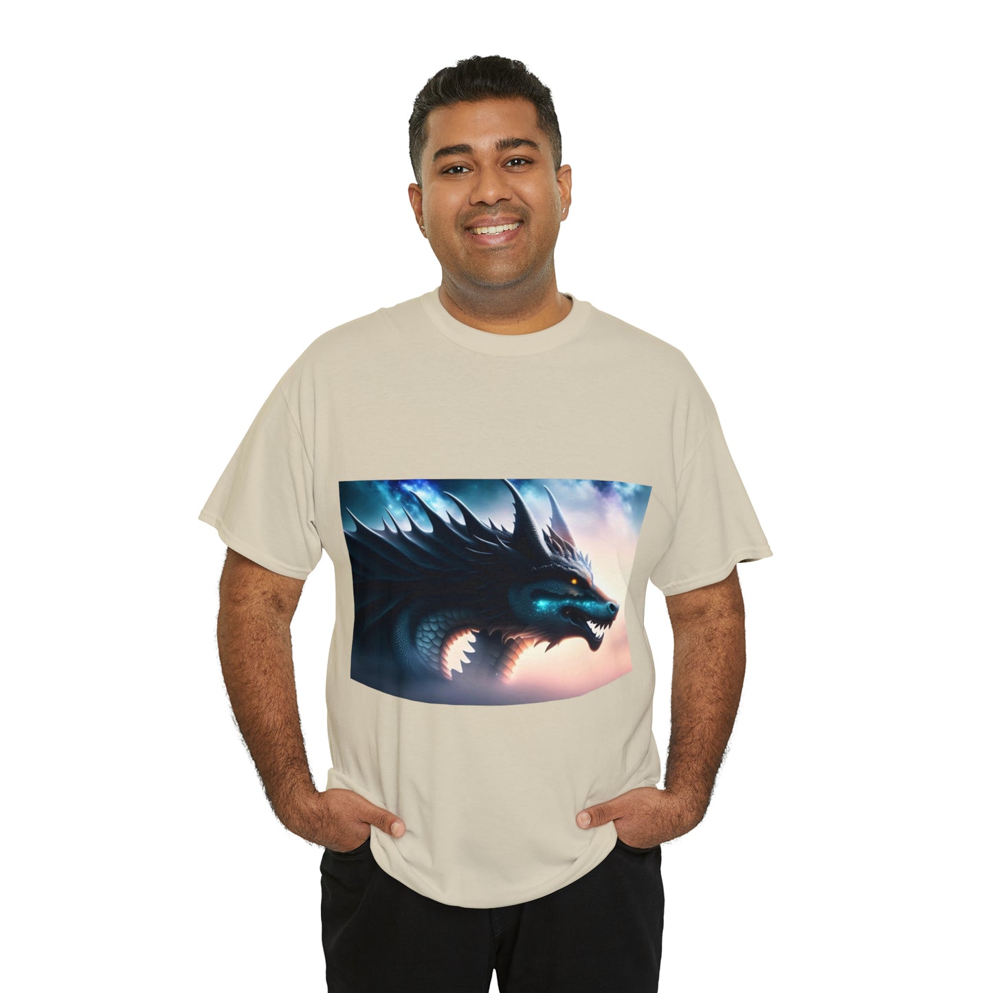 Teal Star Dragon Cotton Tee