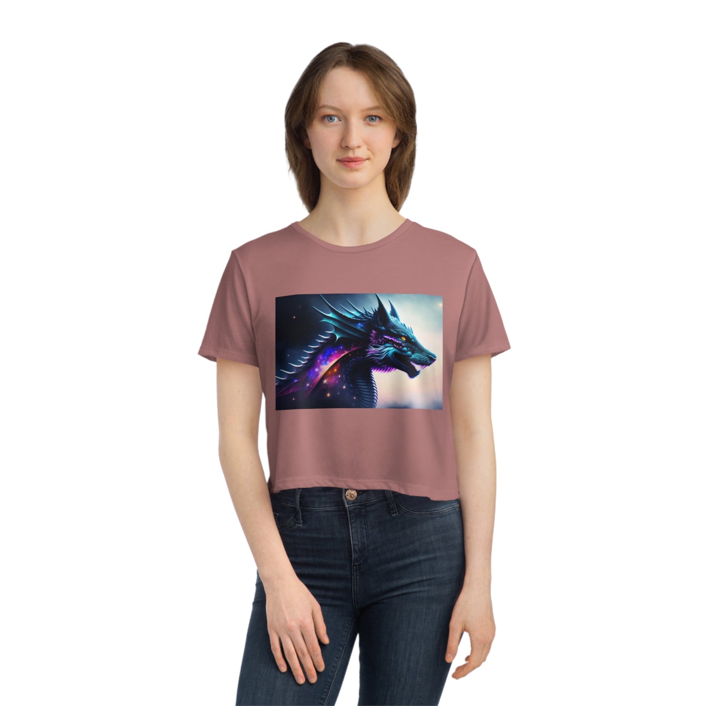 Nebula Dragon Flowy Cropped Tee