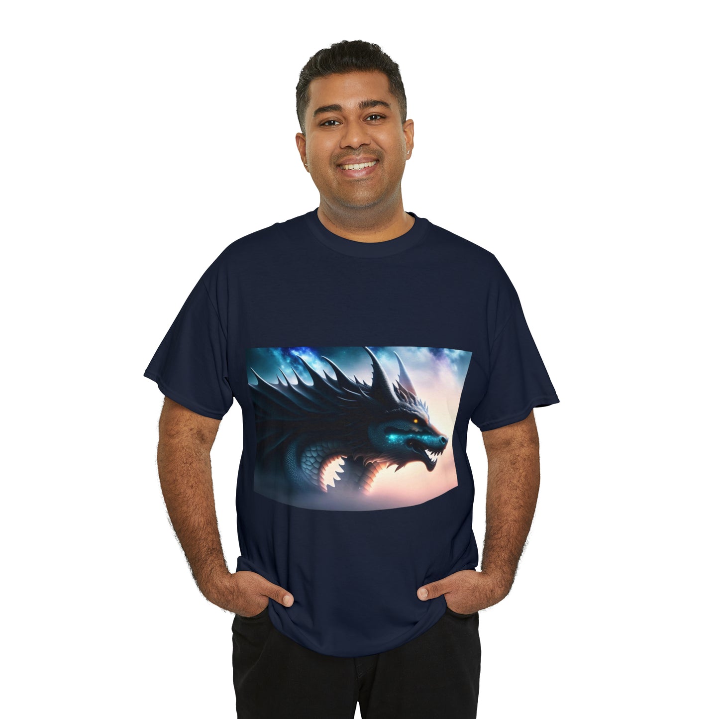 Teal Star Dragon Cotton Tee