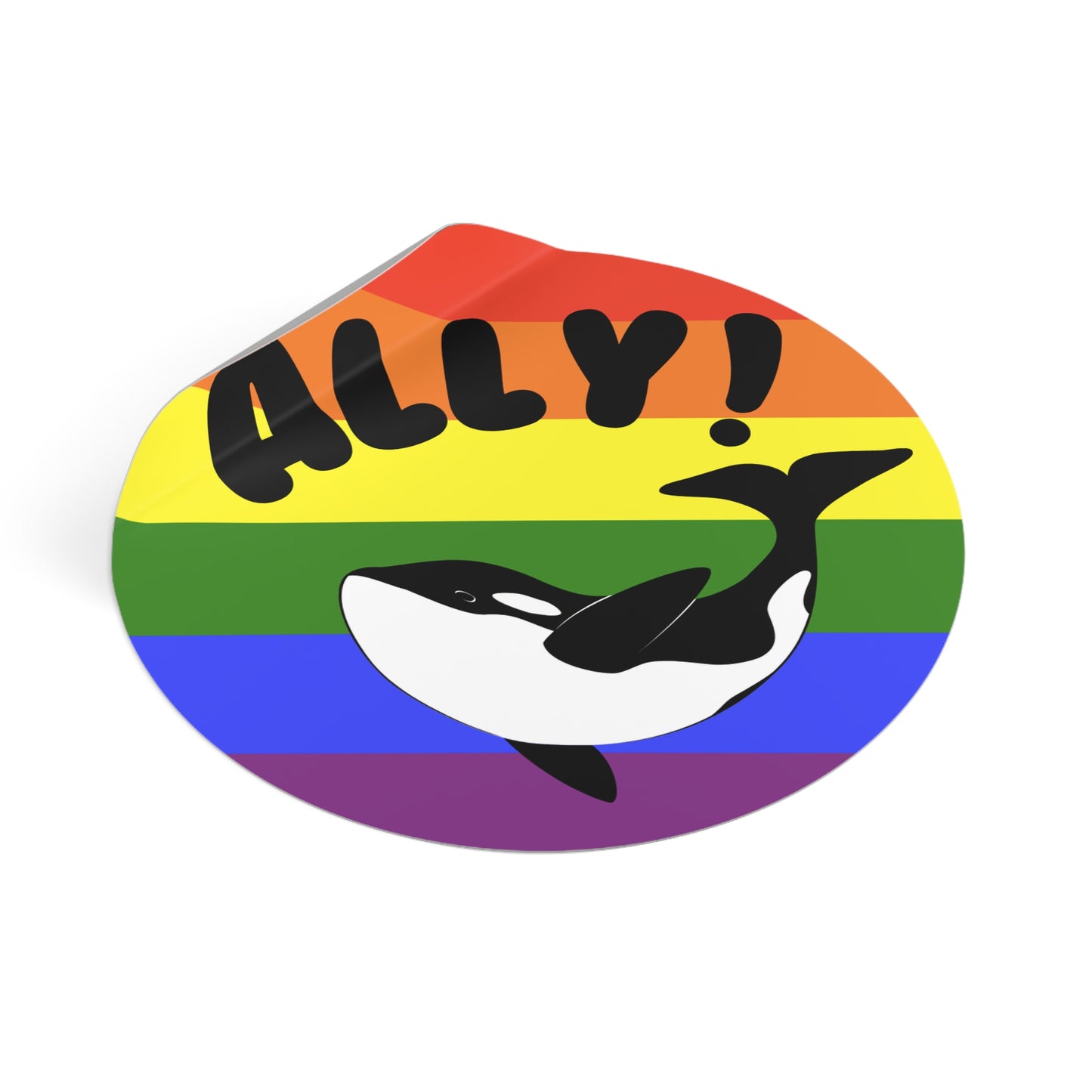 Ally Orca Round Vinyl Stickers