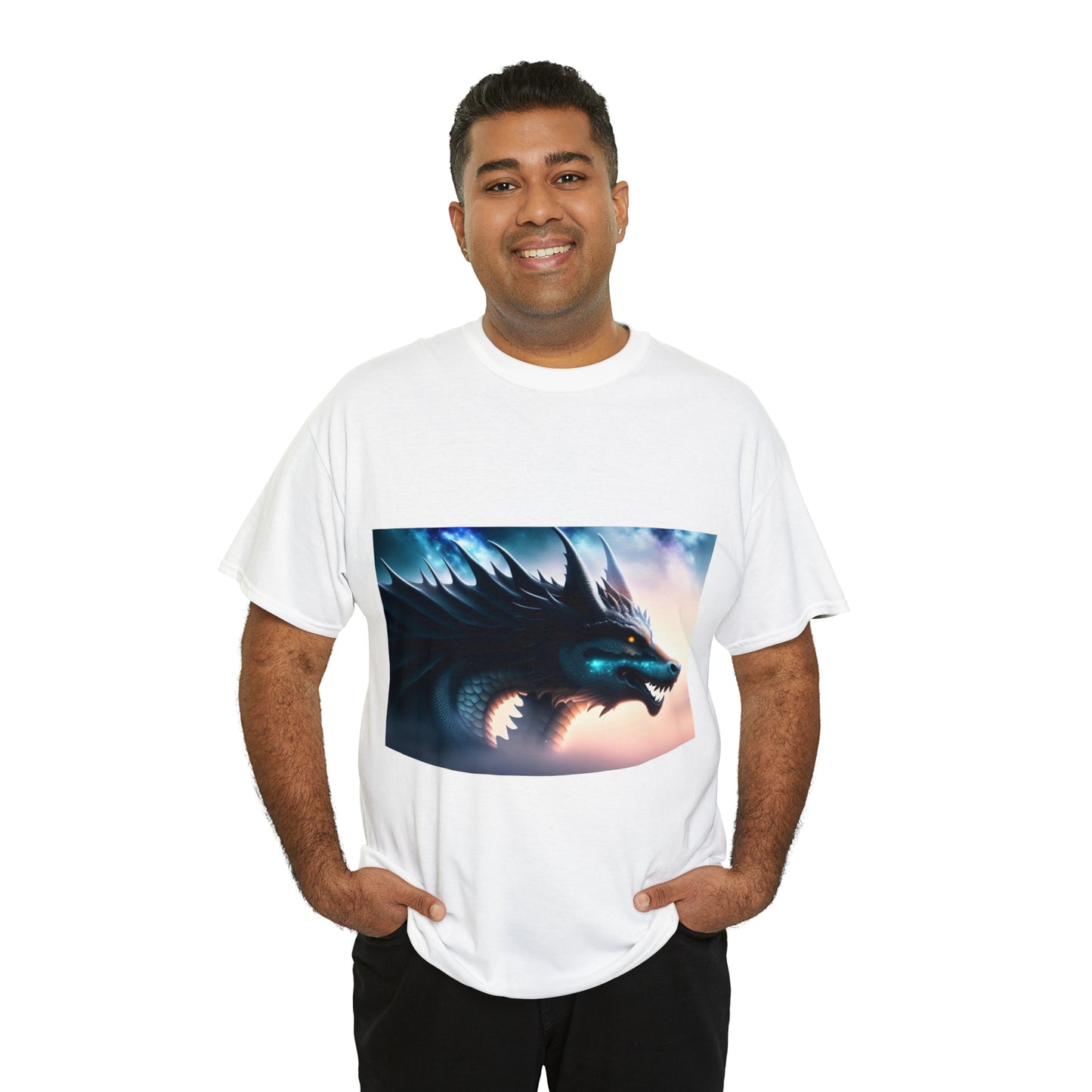 Teal Star Dragon Cotton Tee