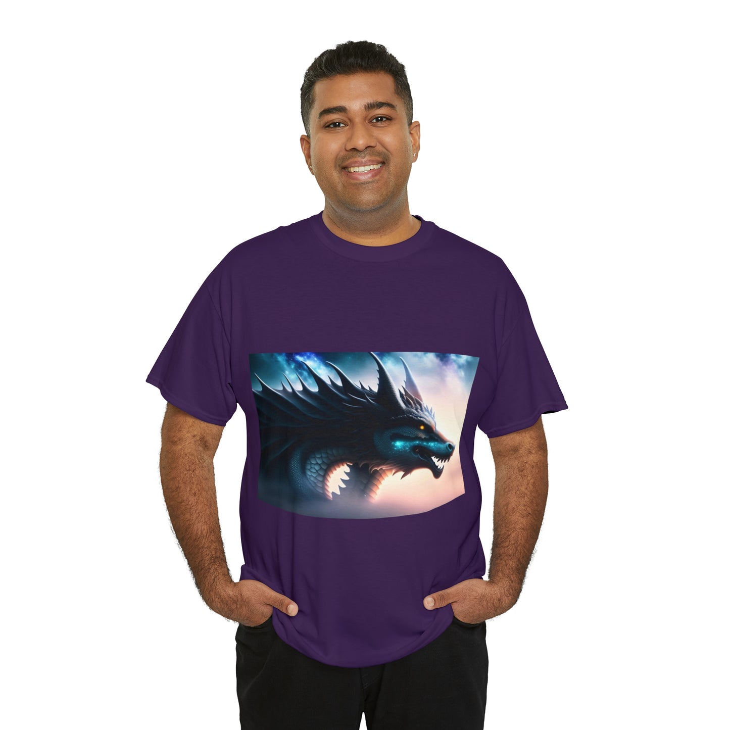 Teal Star Dragon Cotton Tee