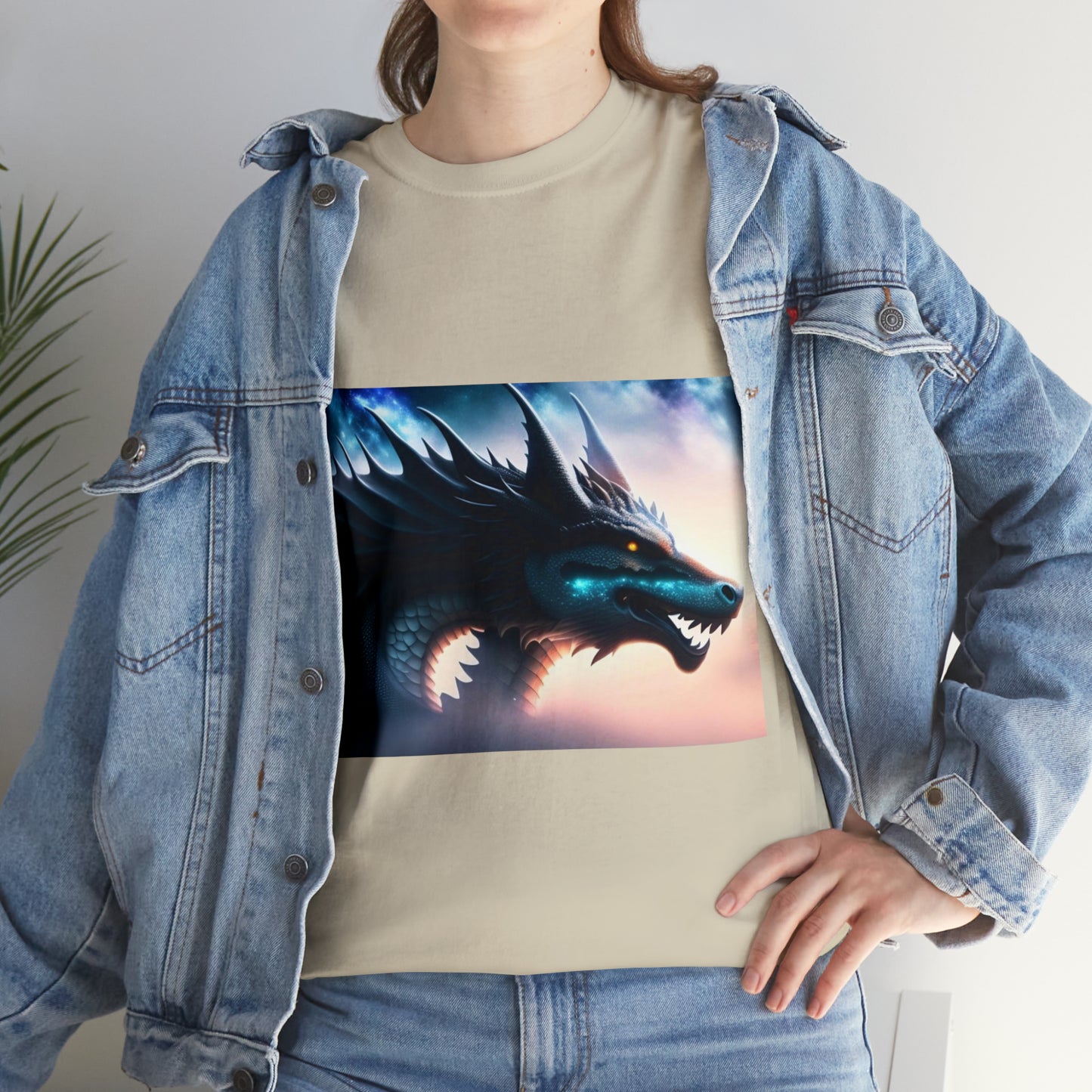 Teal Star Dragon Cotton Tee