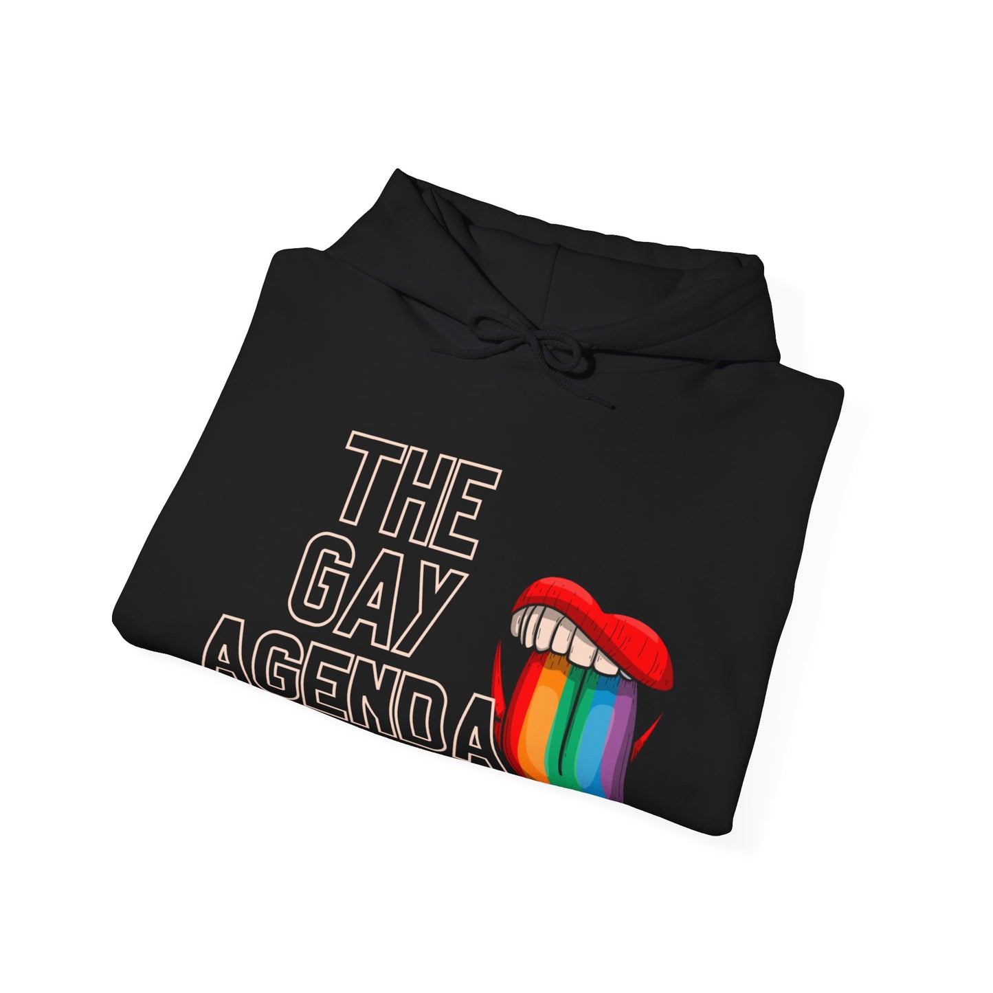 The Gay Agenda (dark mode) Hooded Sweatshirt