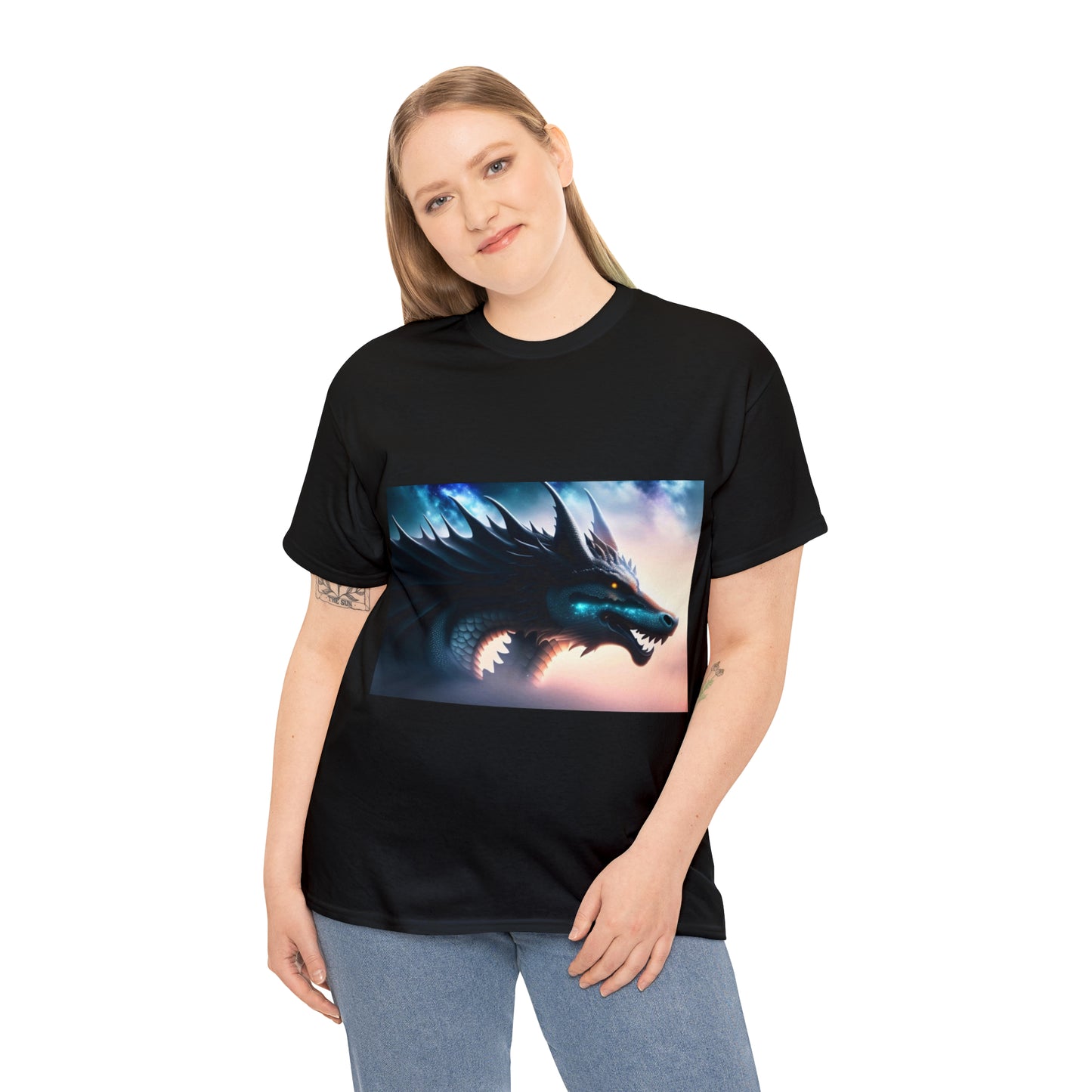 Teal Star Dragon Cotton Tee