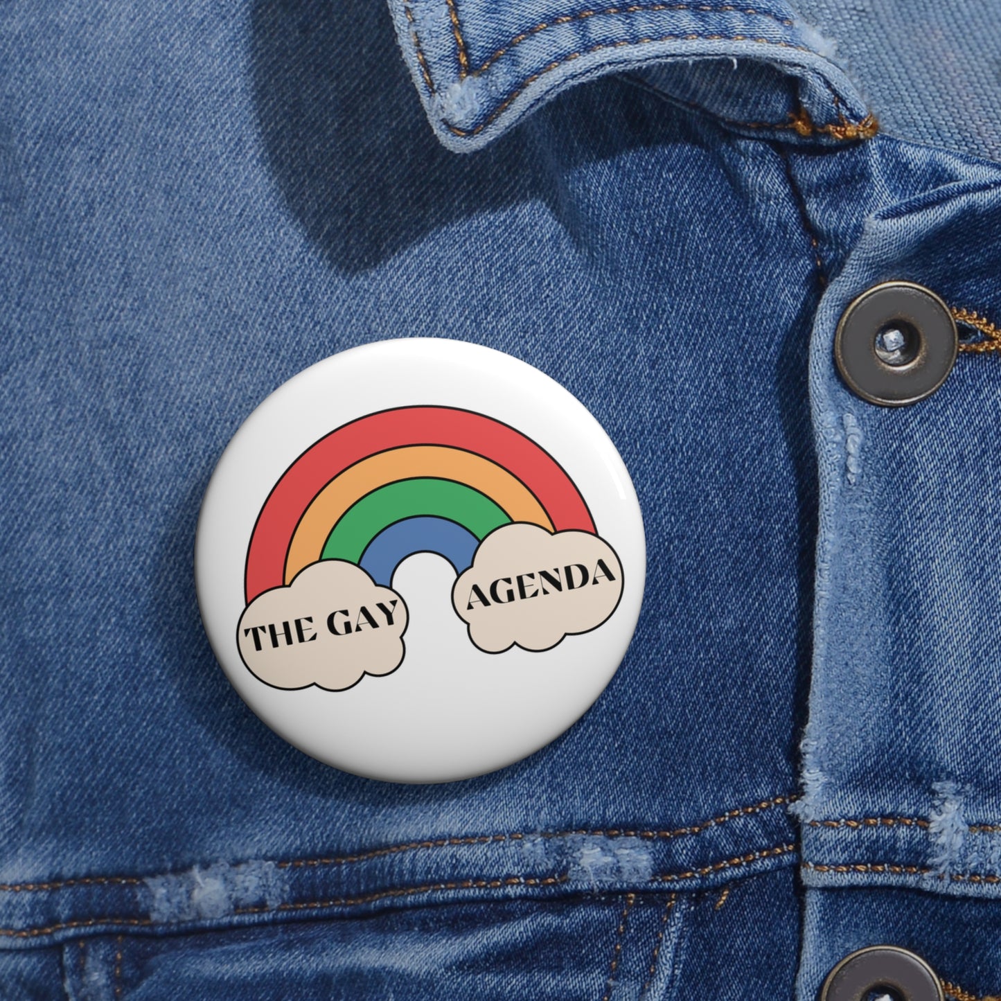 The Gay Agenda Pin Button