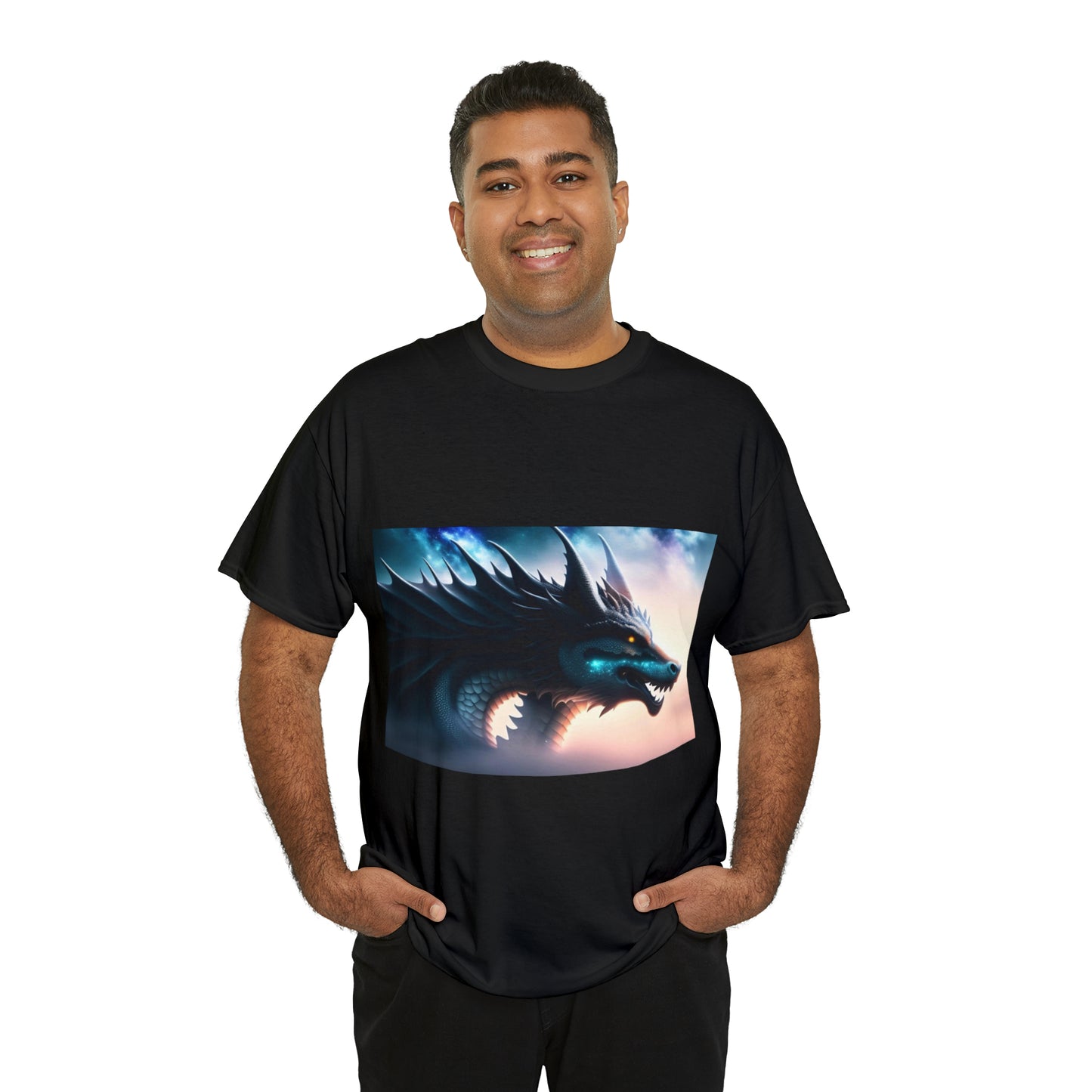 Teal Star Dragon Cotton Tee