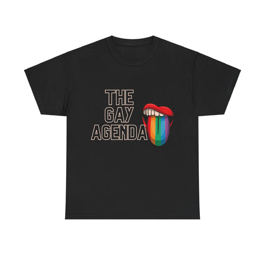 The Gay Agenda (dark mode) Cotton Tee