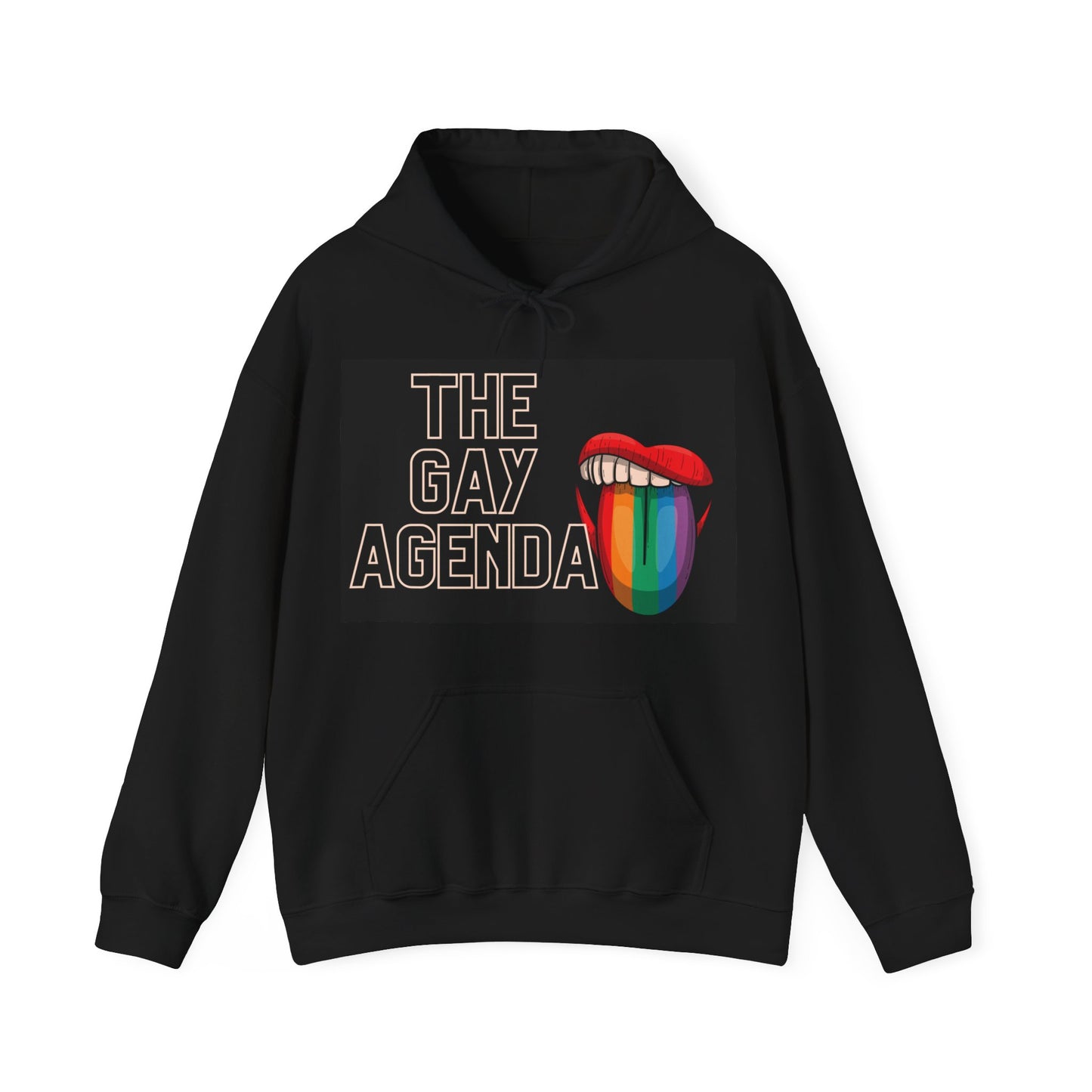 The Gay Agenda (dark mode) Hooded Sweatshirt