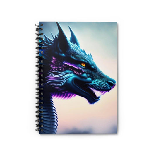 Nebula Wolf Dragon Spiral Notebook - Ruled Line