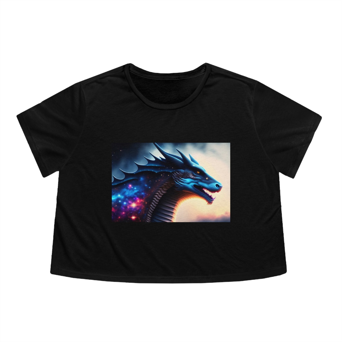 Galaxy Magic Dragon Flowy Cropped Tee