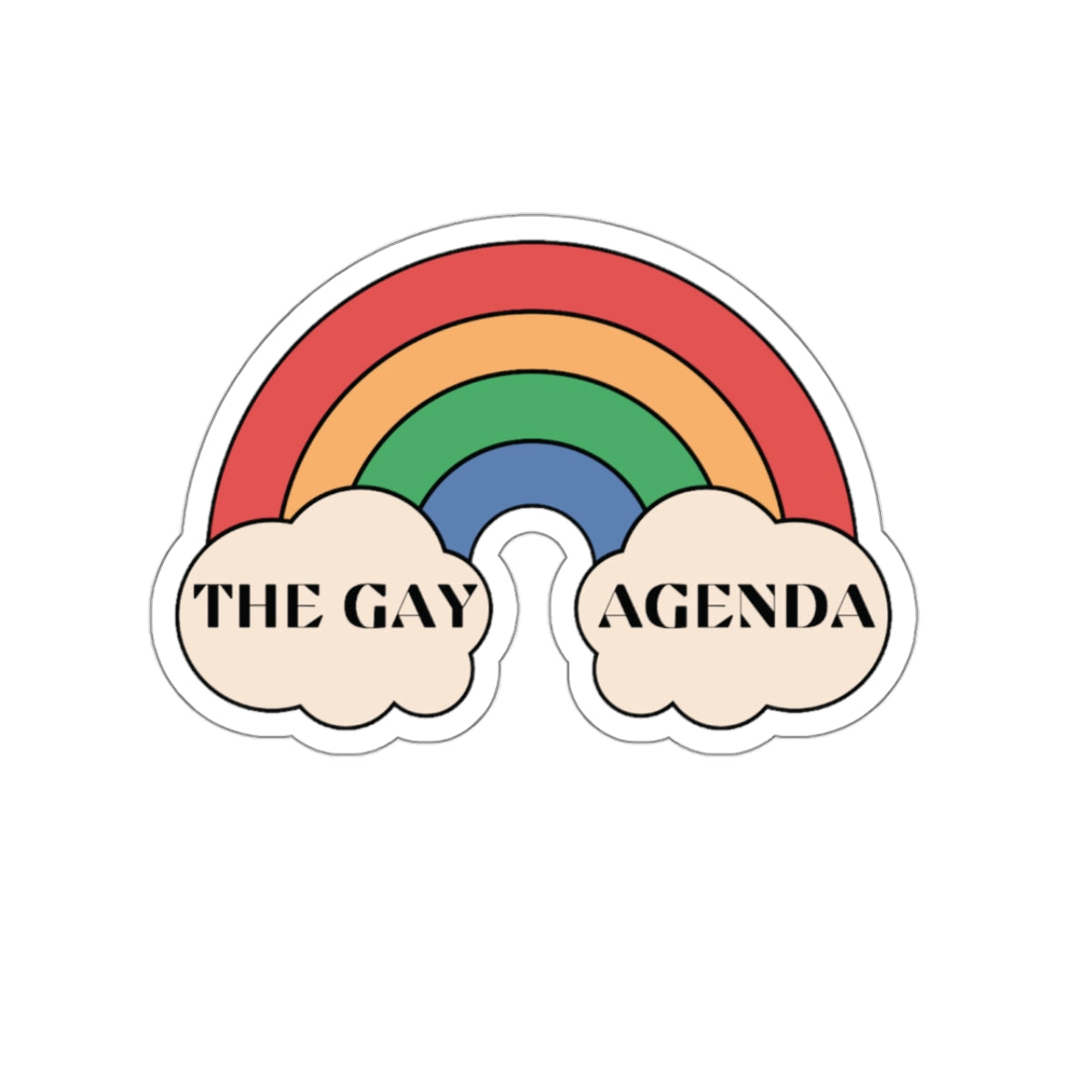 The Gay Agenda (light mode) Sticker