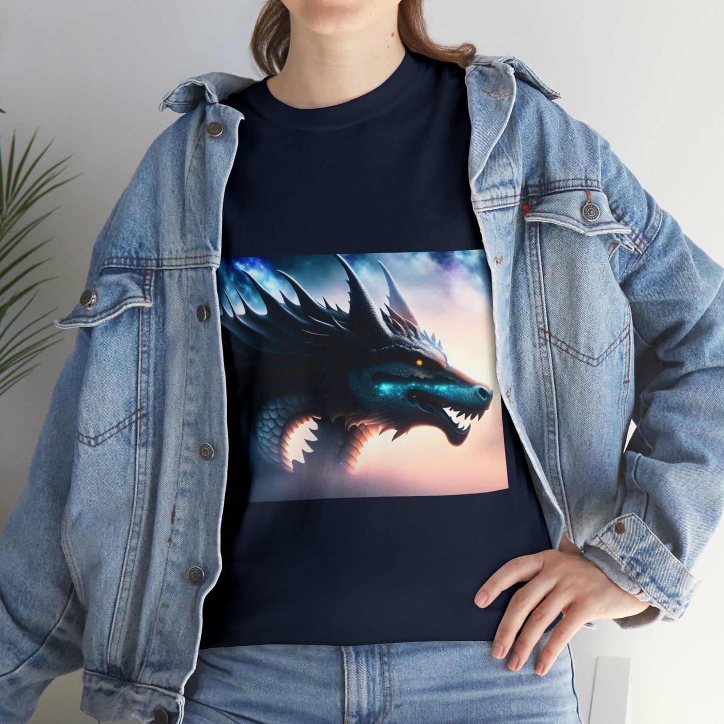 Teal Star Dragon Cotton Tee