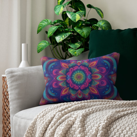 Chrysanthemum Fields Forever Spun Polyester Lumbar Pillow