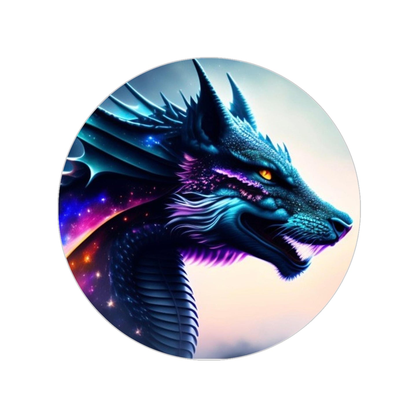 Transparent Nebula Wolf Dragon Sticker