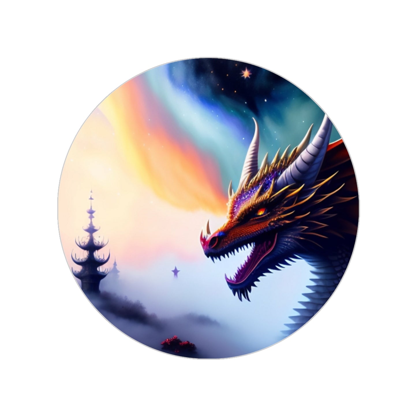 Transparent Red Dragon Sticker